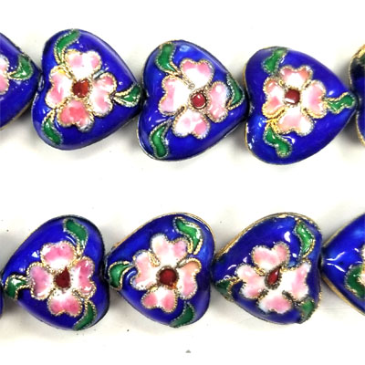 ENAMEL HEART 16MM BLUE